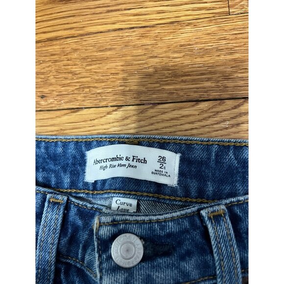 Abercrombie & Fitch Curve Love High Rise Mom Jeans Women's Size 2 Short - Picture 2 of 4